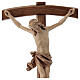 Sculpted crucifix with base in multi-patinated Valgardena wood s2