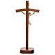 Crucifixo de mesa esculpido mod. Corpus madeira natural encerada Val Gardena s7