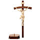 Sculpted crucifix with base in natural wax Valgardena wood s8