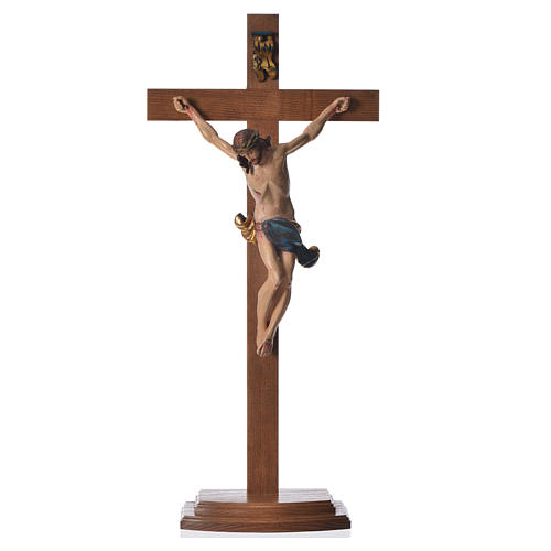 Crucifijo de mesa cruz recta Corpus Valgardena Antiguo Gold 8
