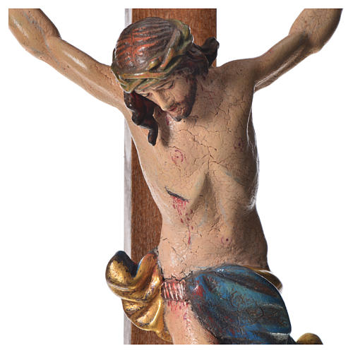 Crucifijo de mesa cruz recta Corpus Valgardena Antiguo Gold 10