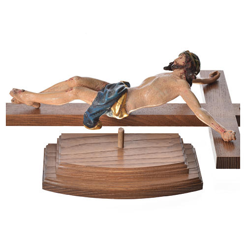 Crucifijo de mesa cruz recta Corpus Valgardena Antiguo Gold 12