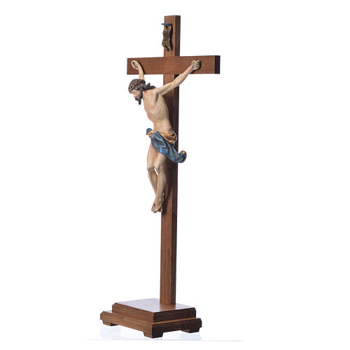 Crucifijo de mesa cruz recta Corpus Valgardena Antiguo Gold 14