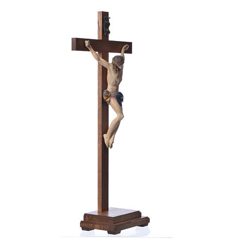 Crucifijo de mesa cruz recta Corpus Valgardena Antiguo Gold 15
