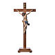 Crucifixo mesa cruz recta Corpus madeira Val Gardena Antigo Gold s13