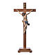 Crucifixo mesa cruz recta Corpus madeira Val Gardena Antigo Gold s1
