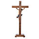 Crucifixo mesa cruz recta Corpus madeira Val Gardena Antigo Gold s4