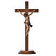 Corpus straight table cross, antique gold Valgardena wood s8