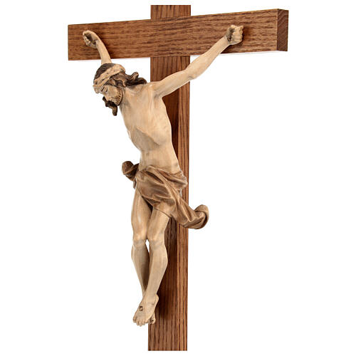 Kruzifix Corpus aus Grödnertal Holz patiniert 4