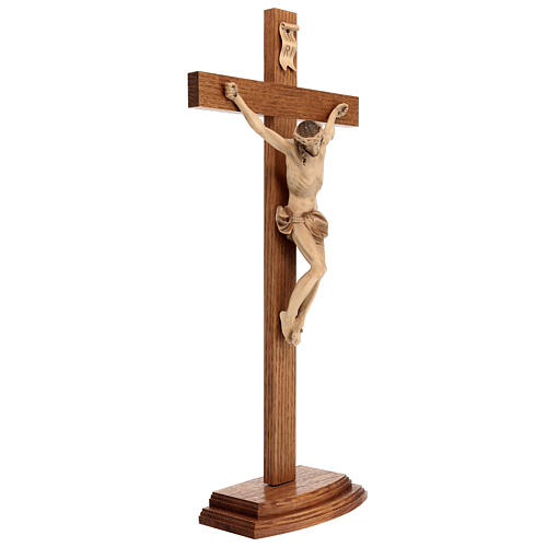 Kruzifix Corpus aus Grödnertal Holz patiniert 5