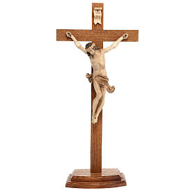 Crucifix à poser Corpus bois patiné multinuances Valgardena