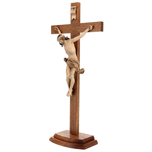 Crucifix à poser Corpus bois patiné multinuances Valgardena 3