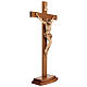 Krucyfiks na stół krzyż prosty corpus Valgardena patynowany. s5