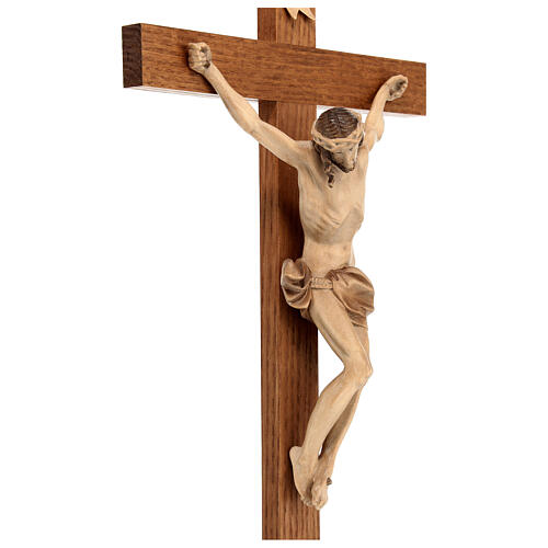 Crucifixo mesa cruz recta Corpus Val Gardena pátina múltipla 6