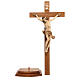 Crucifixo mesa cruz recta Corpus Val Gardena pátina múltipla s7