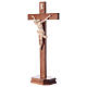 Crucifijo de mesa cruz recta Corpus Valgardena natural encerado s3