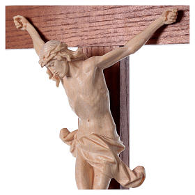 Crucifixo mesa cruz recta Corpus madeira natural encerada Val Gardena