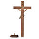 Corpus straight table cross, patinated Valgardena wood s10