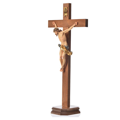 Krucyfiks na stół krzyż prosty Corpus Valgardena patynowany. 8