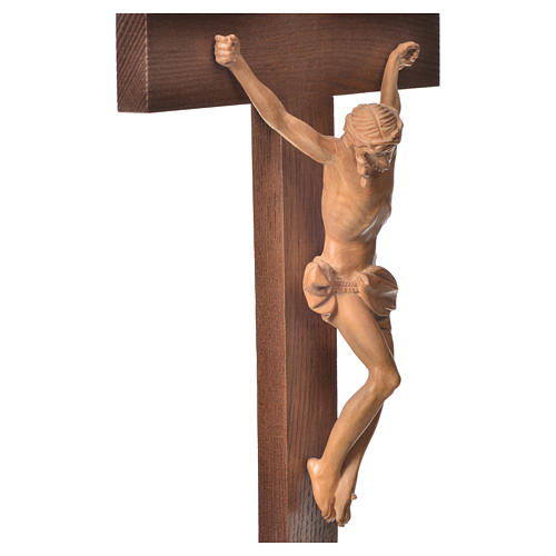 Krucyfiks na stół krzyż prosty Corpus Valgardena patynowany. 13