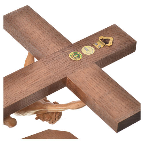 Krucyfiks na stół krzyż prosty Corpus Valgardena patynowany. 15
