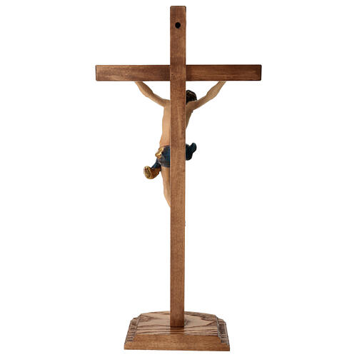 Crocifisso tavolo croce dritta scolpita 42 cm Valgardena Antico 6