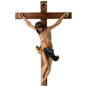Crucifixo mesa cruz recta esculpida 42 cm Val Gardena Antigo Gold