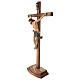 Crucifixo mesa cruz recta esculpida 42 cm Val Gardena Antigo Gold s3