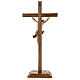Crucifix à poser bois patiné multinuances croix sculptée s6
