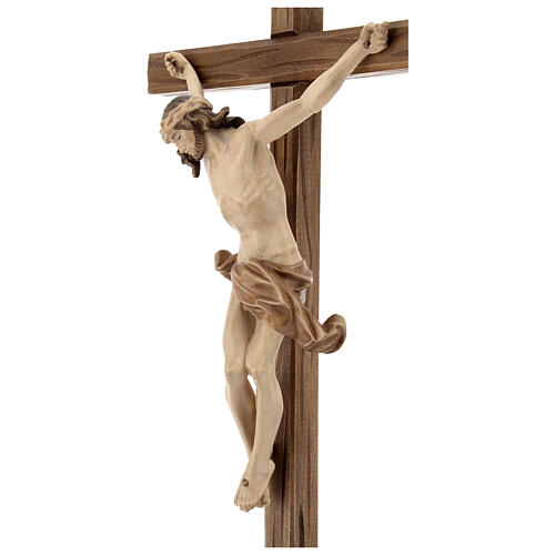 Table crucifix, straight cross, Valgardena wood multi-patinated 4