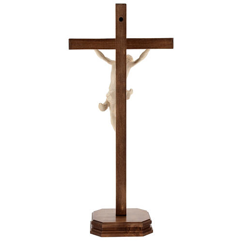 Crucifijo de mesa cruz recta tallada Valgardena nat. cerado 5