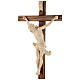 Crucifix à poser bois naturel ciré croix sculptée s2