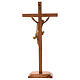 Crucifixo mesa cruz recta esculpida Val Gardena patinado s6