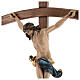 Crucifix à poser bois Ancien Or 42cm croix courbée sculptée s6