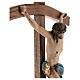 Curved crucifix with base, 42cm Valgardena wood antique gold s4