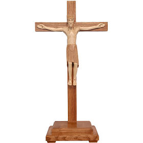 Altenstadt Tisch Kruzifix aus Grödnertal Holz patiniert 52cm