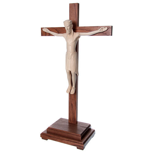 Altenstadt crucifix with base, 52cm in Valgardena wood natural w 3
