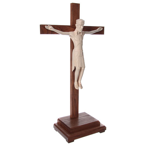 Altenstadt crucifix with base, 52cm in Valgardena wood natural w 4