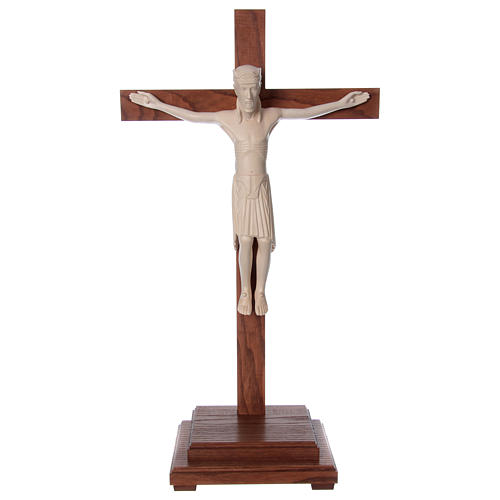 Crucifixo de mesa de Altenstadt 52 cm Val Gardena natural encerado 1