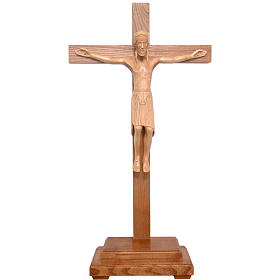 Altenstadt crucifix with base, 52cm in patinated Valgardena wood
