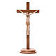 Crucifixo com base estilizado madeira Val Gardena pátina múltipla s1