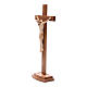 Crucifix with base in multipatinated Valgardena wood, stylised s2