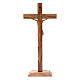 Crucifix with base in multipatinated Valgardena wood, stylised s4
