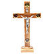 Table Crucifix olive wood Holy Land earth & seeds 28cm s1