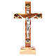 Crucifix sur base olivier Terre Sainte terre et grains 23 cm s1