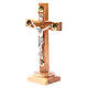 Crucifix sur base olivier Terre Sainte terre et grains 23 cm s2