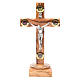 Table Crucifix olive wood Holy Land earth & seeds 19cm s1