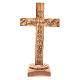 Table Crucifix olive wood Holy Land earth & seeds 19cm s3