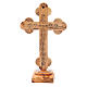 Trefoil Crucifix for table olive wood 21cm s3
