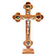Crucifix trilobé à poser olivier Terre Sainte terre et graines 31 cm s1